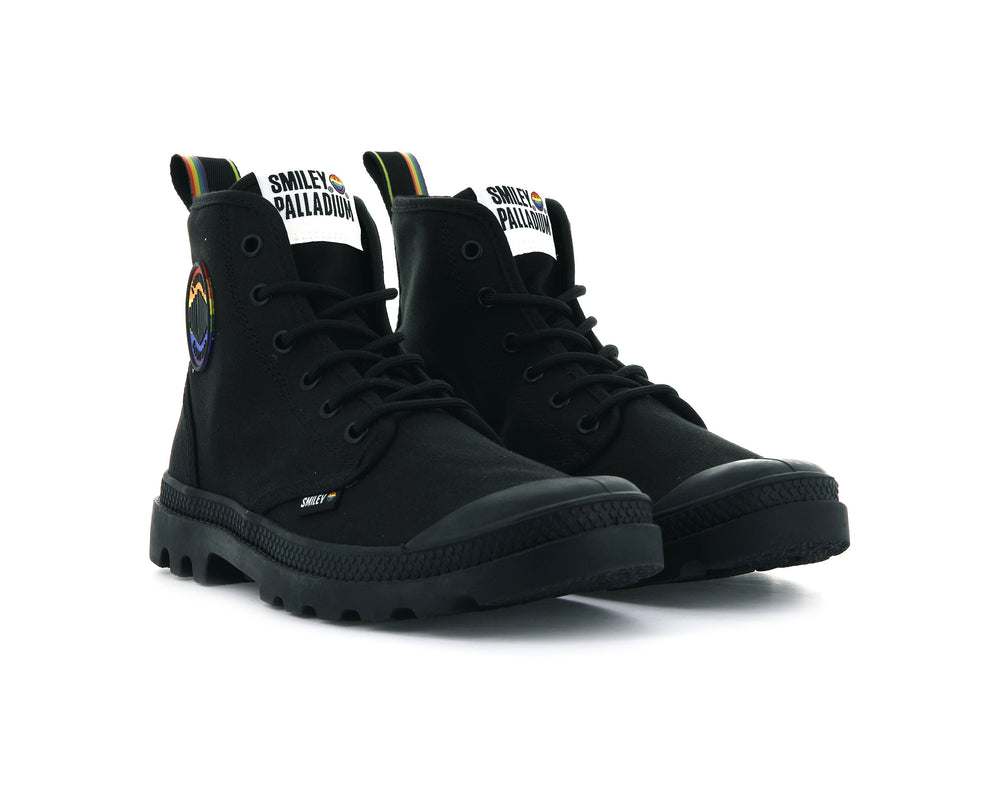 Botas Palladium PAMPA SMILEY PRIDE Hombre Negras | Costa Rica-87340